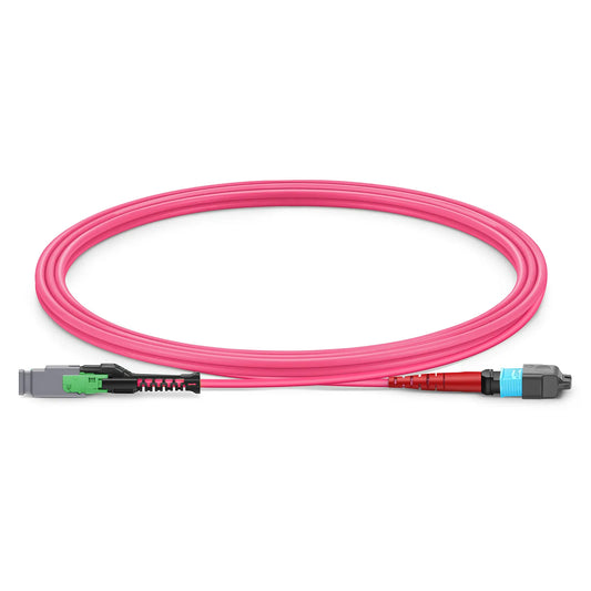 2m (7ft) MMC Jumper, MMC-24 APC (Female) to MTP®-24 UPC (Female), 24 Fibers, Multimode (OM4), Plenum (OFNP), 0.35dB Max, Jumper Polarity, Magenta