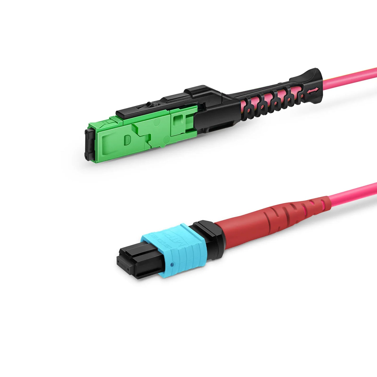 1m (3ft) MMC Jumper, MMC-24 APC (Female) to MTP®-24 UPC (Female), 24 Fibers, Multimode (OM4), Plenum (OFNP), 0.35dB Max, Jumper Polarity, Magent