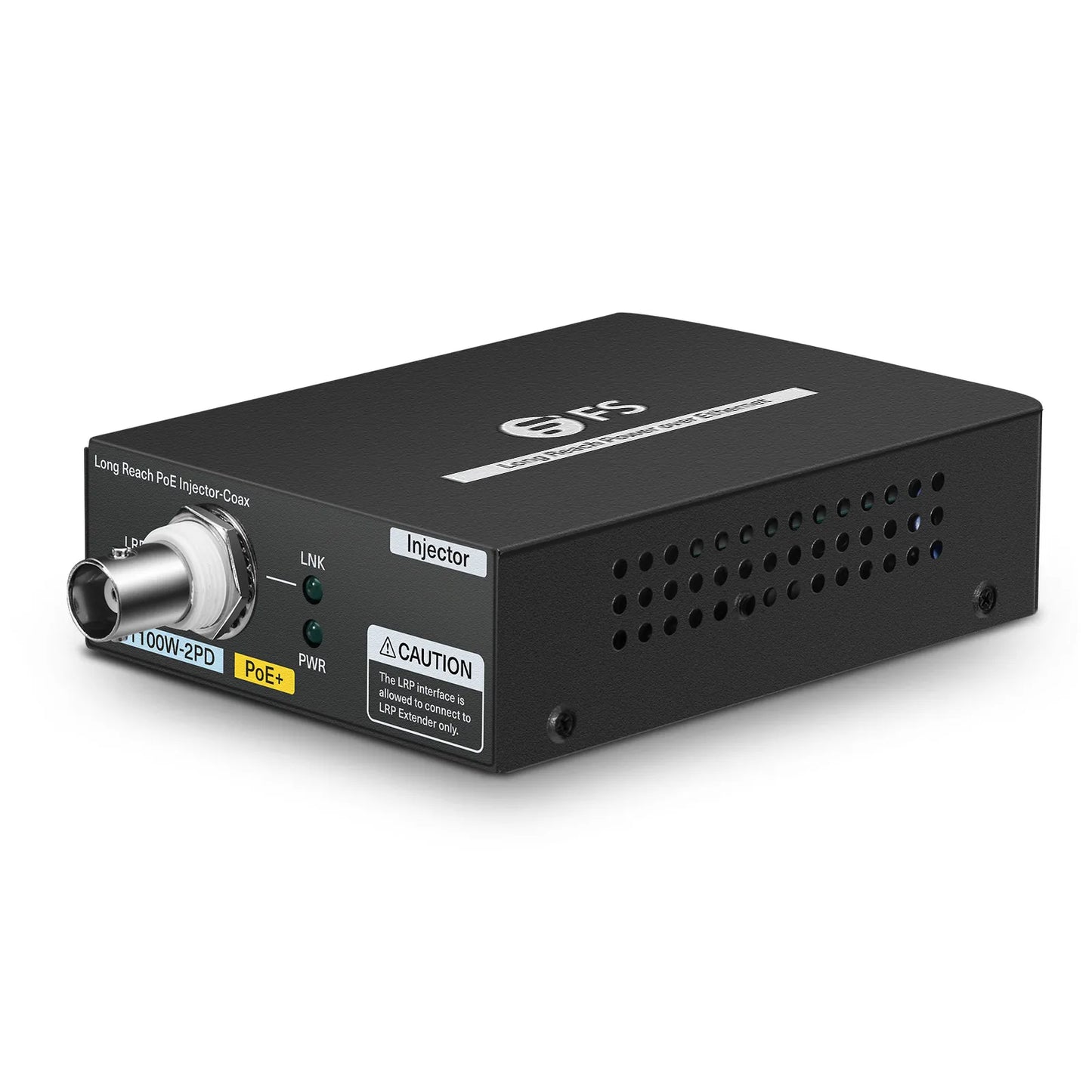 IES1100W-2PD, 1-Port 10/100M Fast Ethernet Long Reach PoE over Coaxial Injector, 1 x PoE+ Input to 1 x BNC Female Output, -20 to 70°C Operating Temperature