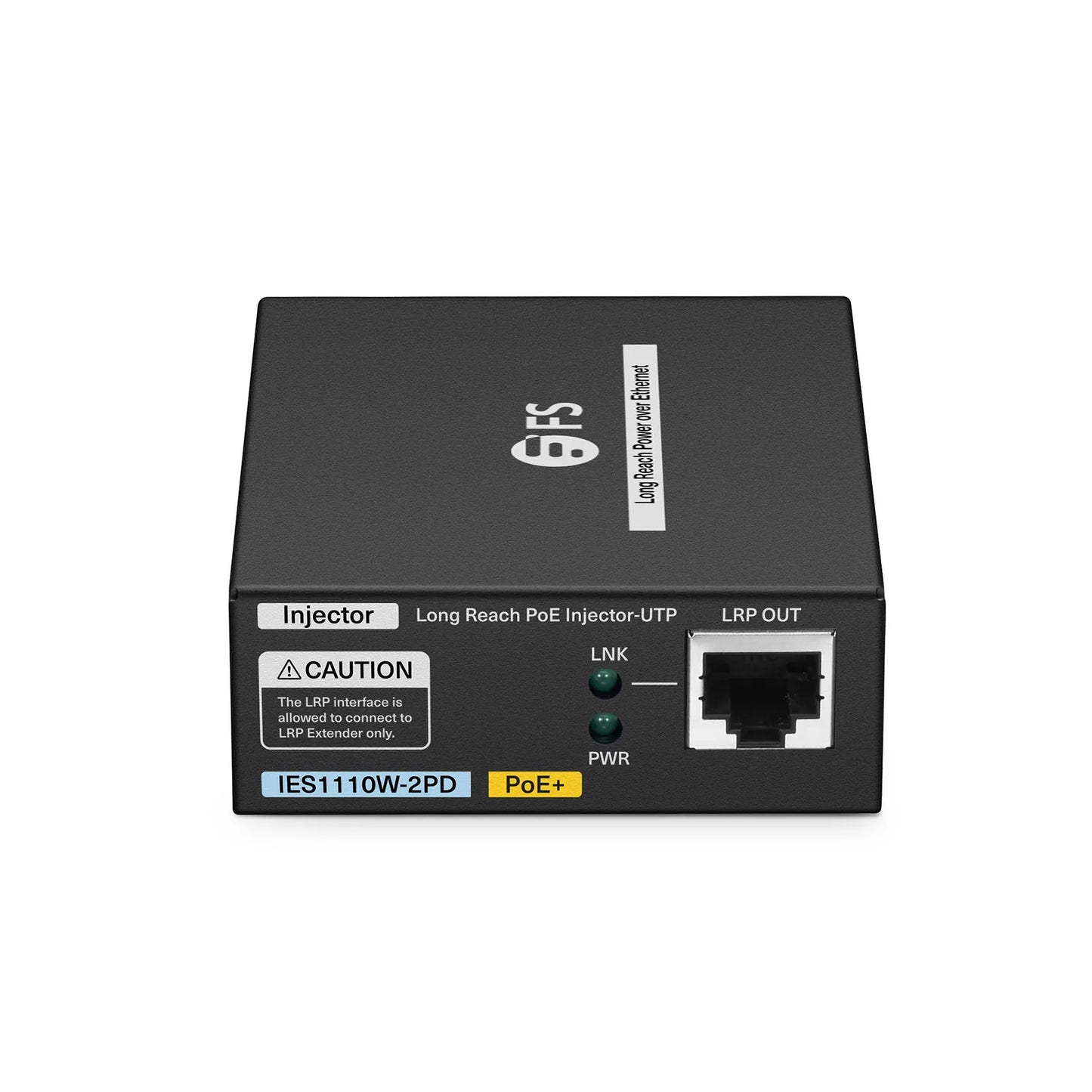 IES1110W-2PD, 1-Port 10/100M Fast Ethernet Long Reach PoE over UTP Injector, 1 x PoE+ Input to 1 x 10/100BASE-T RJ45 Output, -20 to 70°C Operating Temperature