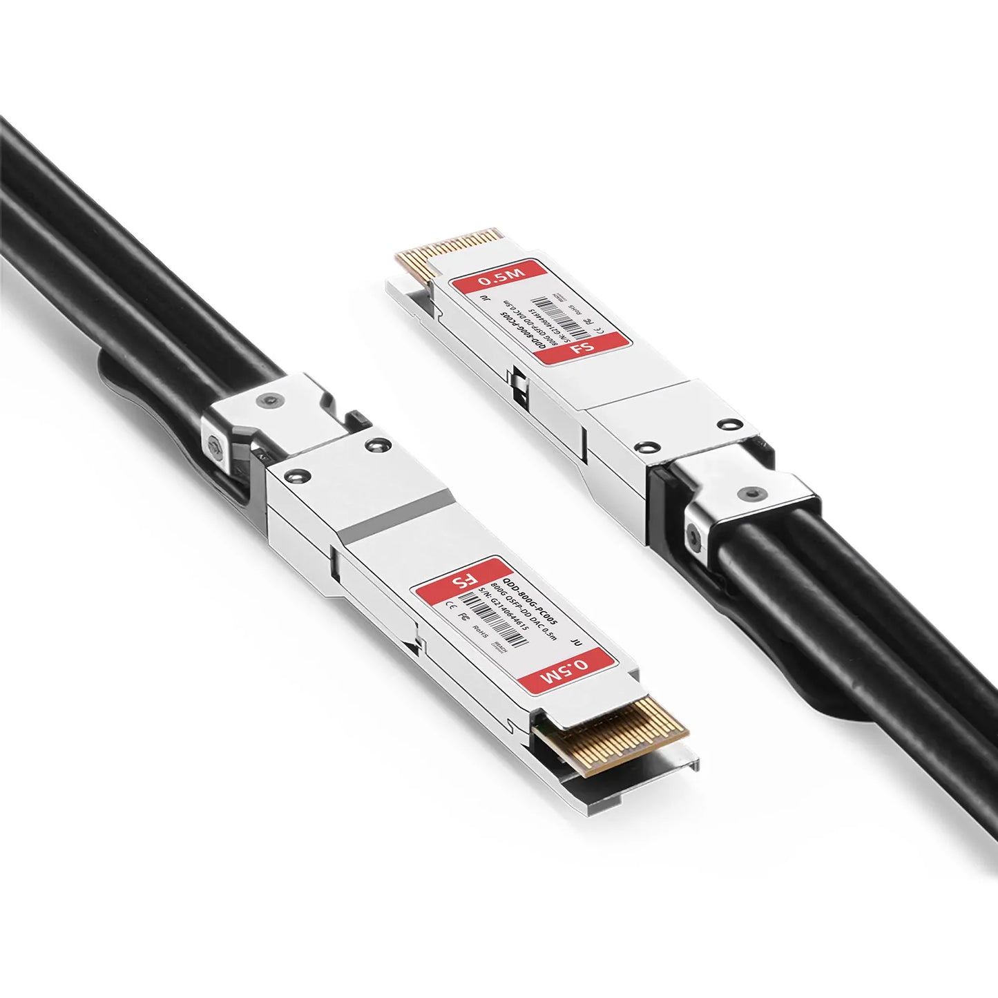 0.5m (2ft) Juniper Networks QDD-800G-DAC-0.5M Compatible 800G QSFP-DD 8 x 100G PAM4 Passive Direct Attach Copper Twinax Cable