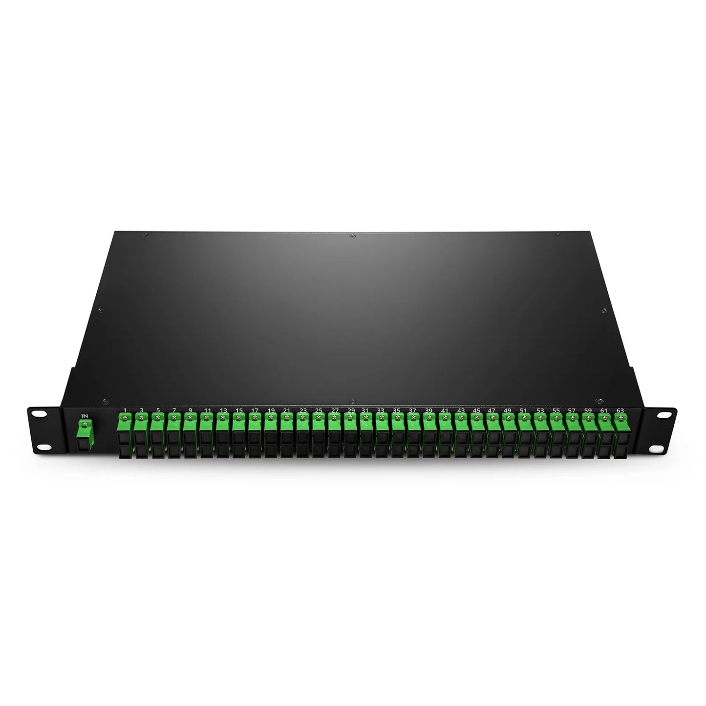 1 x 64 PLC Fiber Splitter, 1U 19" Rack Mount, SC/APC, Singlemode