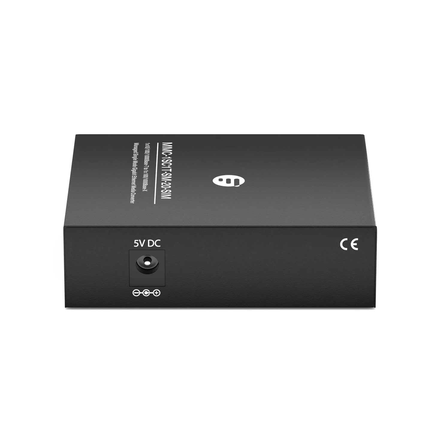 Managed 1x 10/100/1000Base-T RJ45 to 1x 100/1000Base-X Single Mode Duplex SC 1310nm 20km Gigabit Ethernet Media Converter, Slide-in Module, American Plug Standard