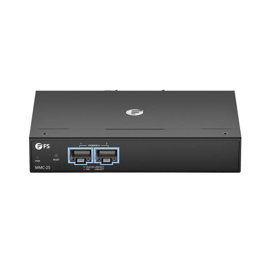 Managed 1x 10GBase-X to 1x 10GBase-X 2SFP+ 10Gigabit Ethernet Media Converter, American Plug Standard