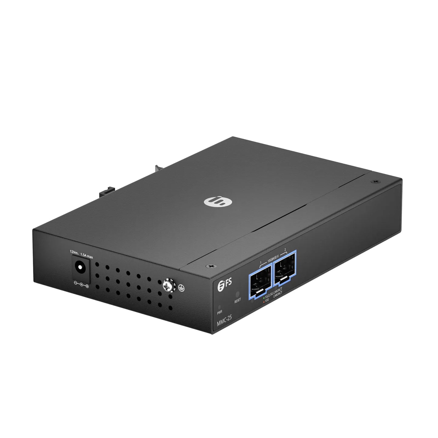 Managed 1x 10GBase-X to 1x 10GBase-X 2SFP+ 10Gigabit Ethernet Media Converter, European Plug standard