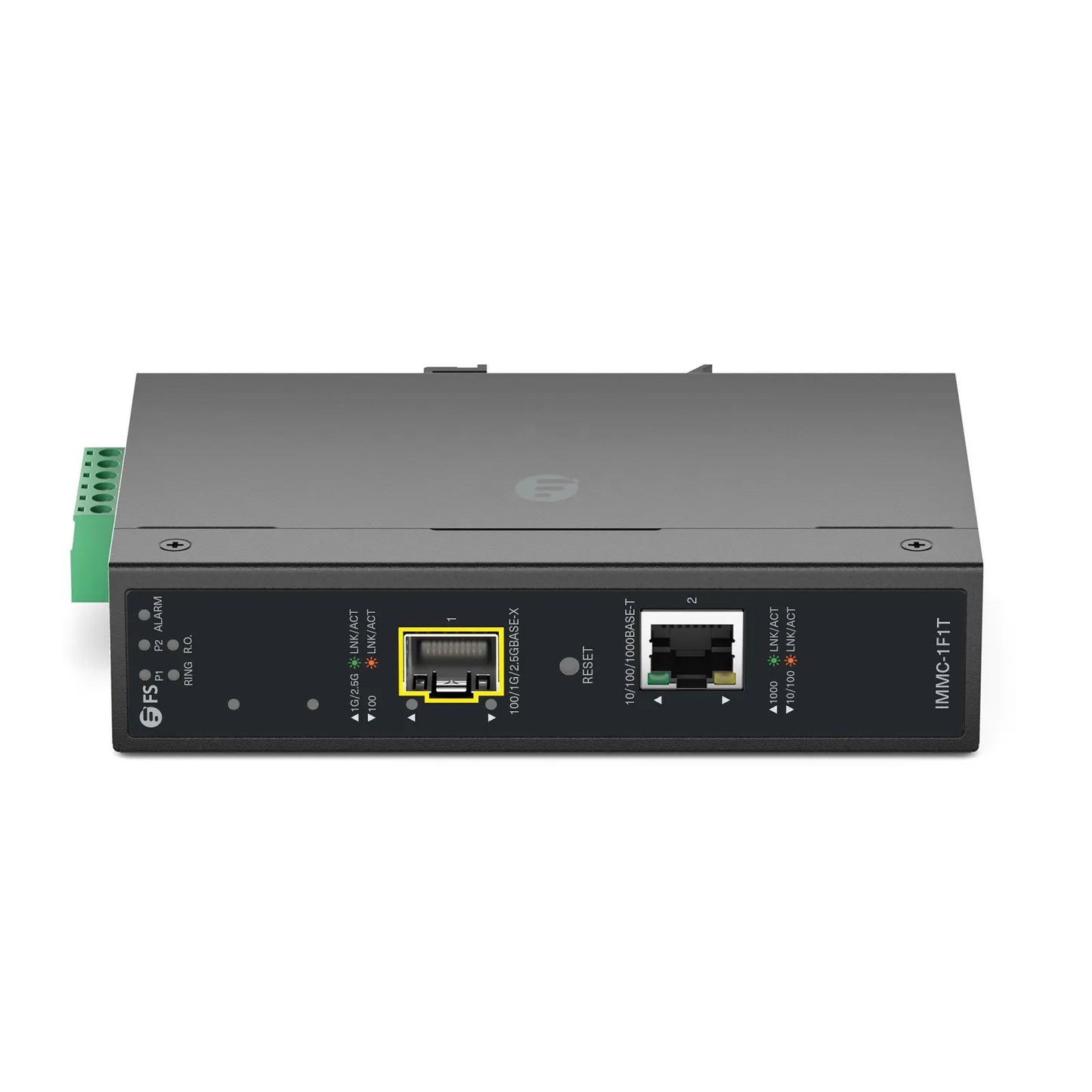 Industrial Managed 1x 10/100/1000Base-T RJ45 to 1x 100/1000/2500Base-X SFP Gigabit Ethernet Media Converter