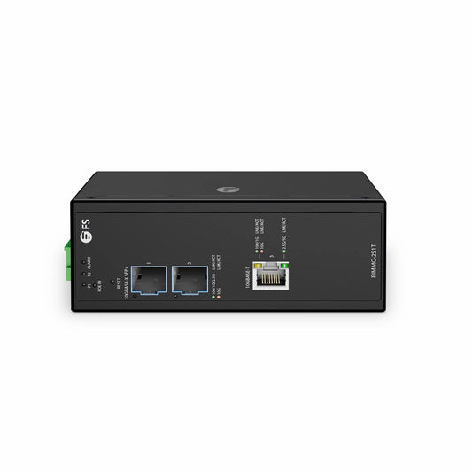 Industrial Managed 1x 100M/1G/2.5G/5G/10GBase-T RJ45 to 2x 100M/1G/2.5G/10GBase-X SFP+ Gigabit Ethernet PoE+ PD Media Converter