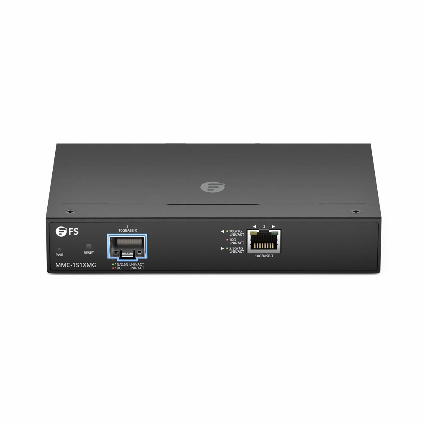Managed 1x 100M/1G/2.5G/5G/10GBase-T RJ45 to 1x 10GBase-X SFP+ 10Gigabit Ethernet Media Converter, American Plug Standard