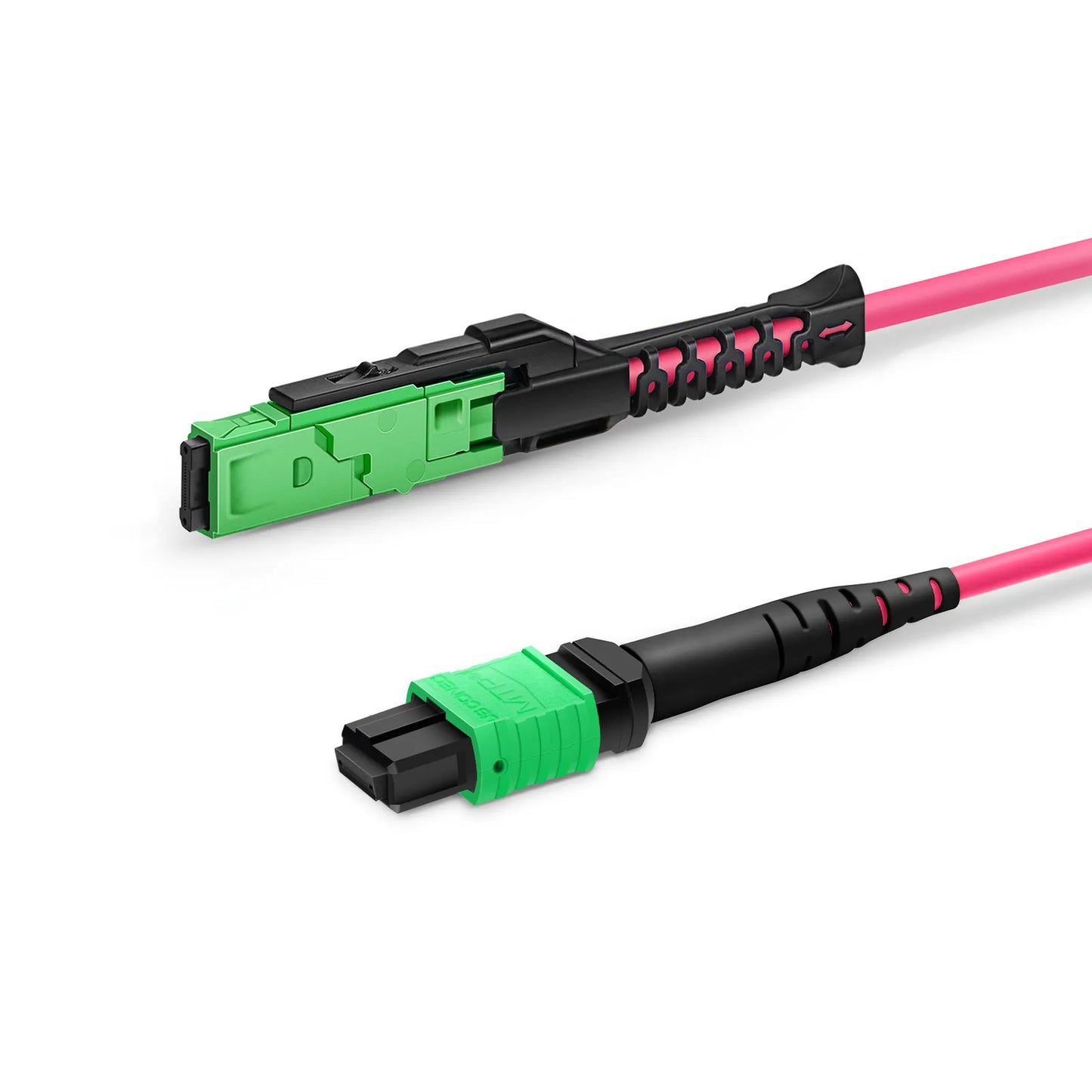 2m (7ft) MMC Jumper, MMC-16 APC (Female) to MTP®-16 APC (Female), 16 Fibers, Multimode (OM4), Plenum (OFNP), 0.35dB Max, Jumper Polarity, Magenta