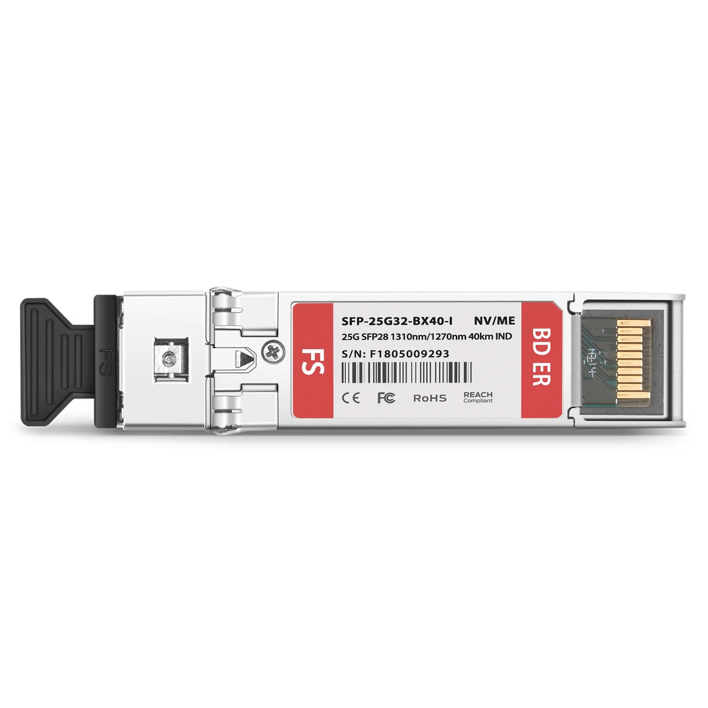 NVIDIA/Mellanox SFP28-25G-BX40-I Compatible 25GBASE-D SFP28 BiDi 1310nm-TX/1270nm-RX 40km DOM Simplex LC/UPC SMF Ethernet Optical Transceiver Module (Industrial)
