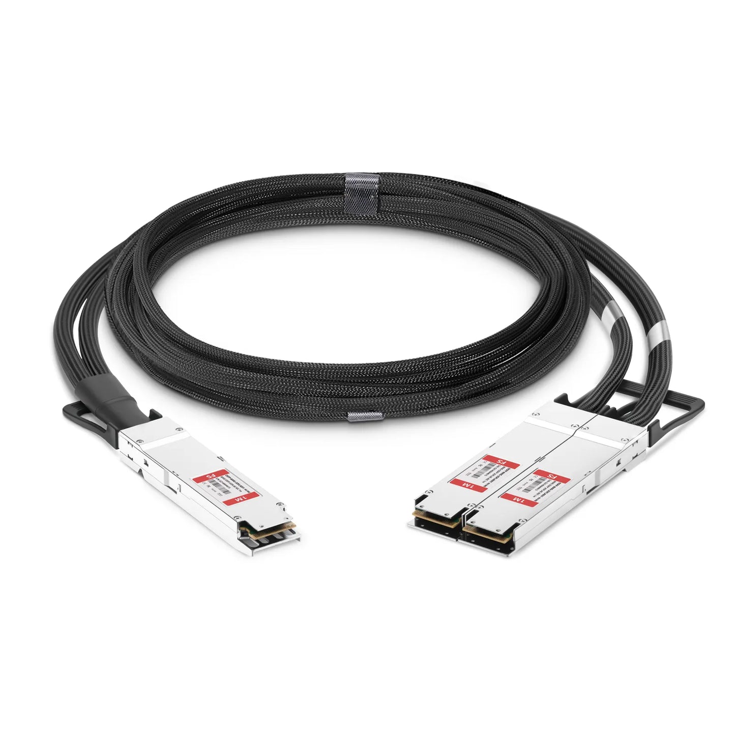 1m (3ft) NVIDIA/Mellanox Compatible 800G OSFP 8 x 100G PAM4 Finned Top to 2 x 400G OSFP 4 x 100G PAM4 Flat Top Ethernet Active Electrical Copper Breakout Cable