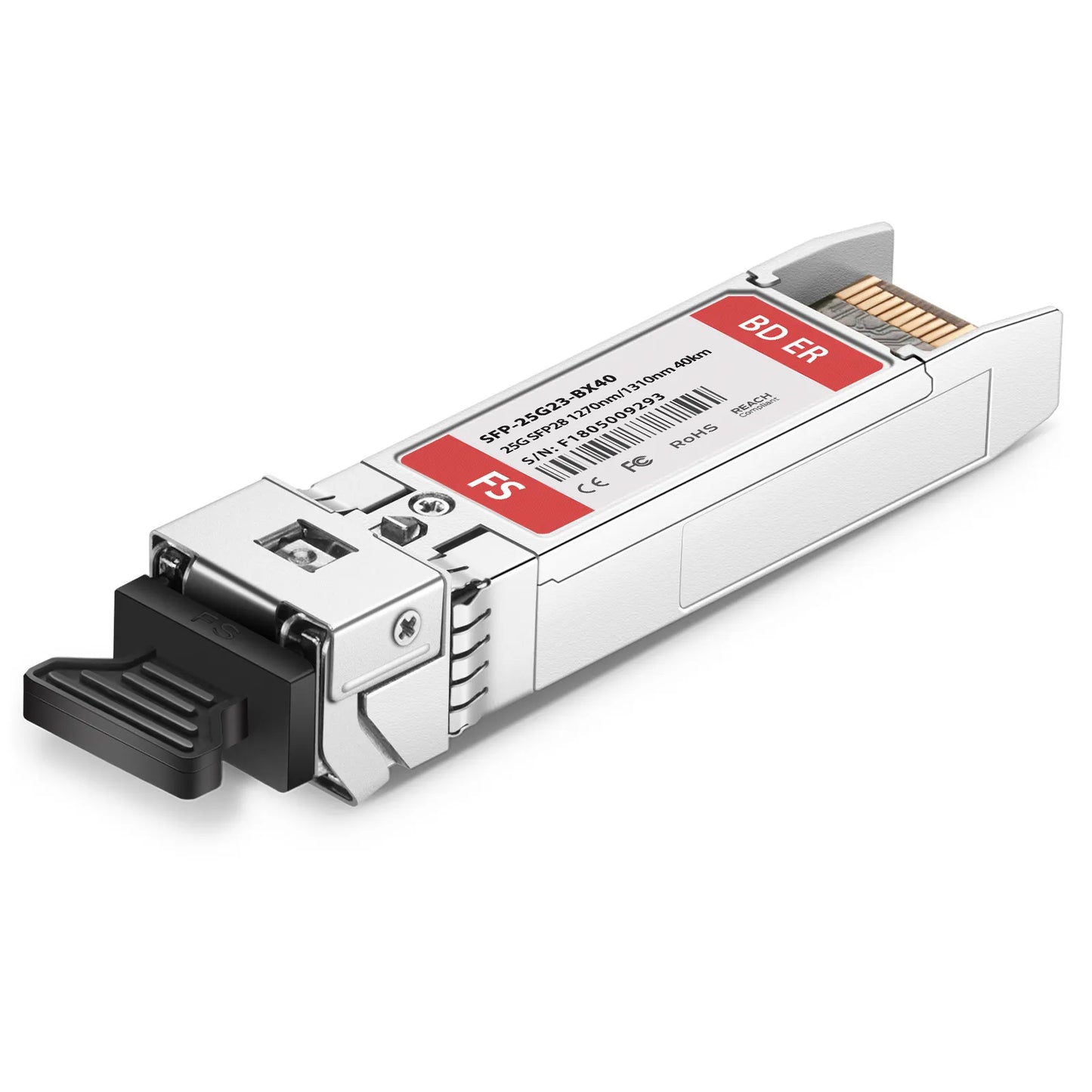 Cisco Compatible 25GBASE-U SFP28 BiDi 1270nm-TX/1310nm-RX 40km DOM Simplex LC/UPC SMF Optical Transceiver Module