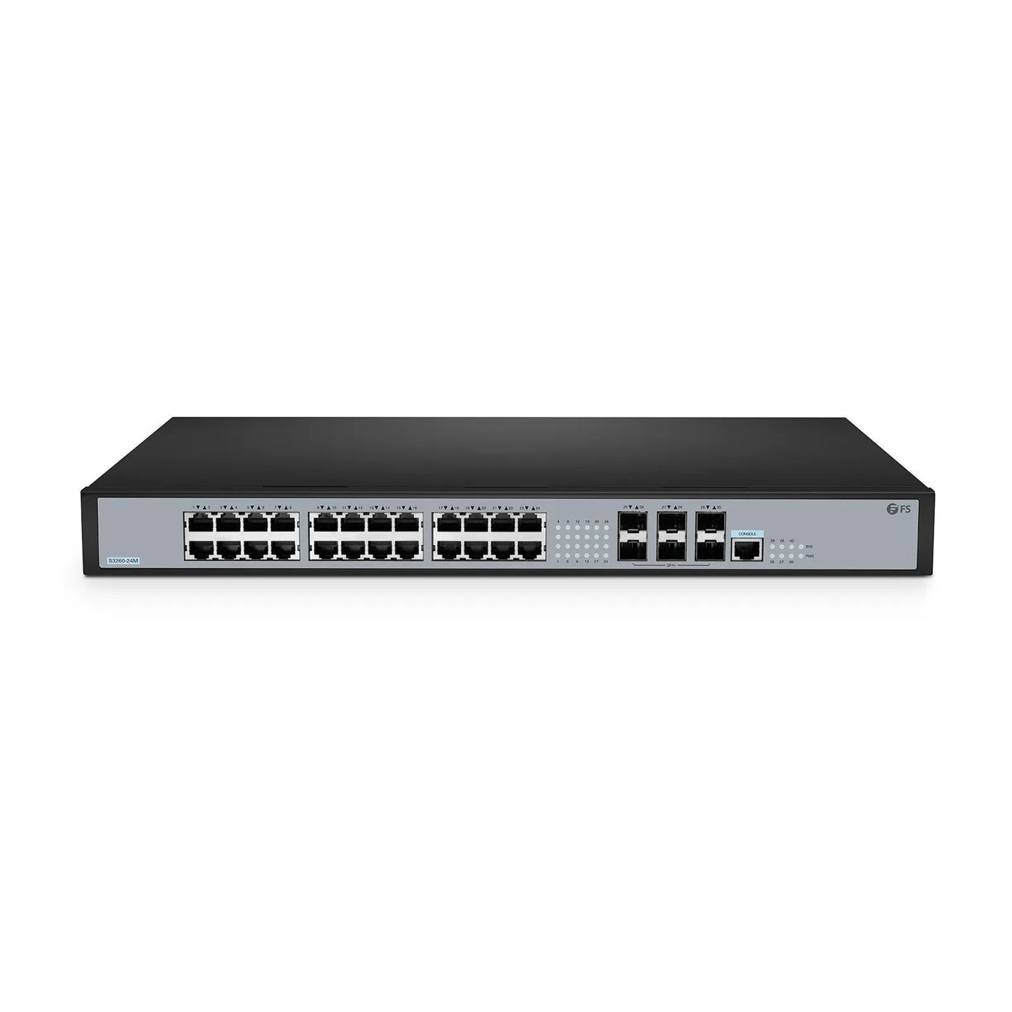 S3260-24M, 24-Port Ethernet L2+ Switch, 24 x 100M/1G/2.5GBase-T/Multi-Gigabit, with 6 x 10Gb SFP+ Uplinks, Stackable Switch