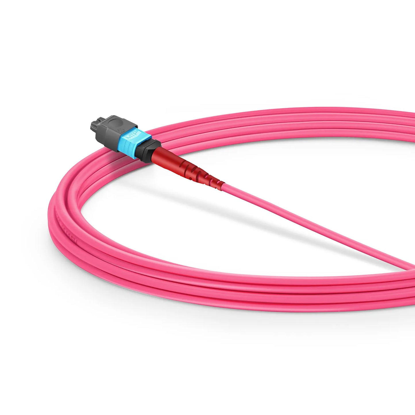 3m (10ft) MMC Jumper, MMC-24 APC (Female) to MTP®-24 UPC (Female), 24 Fibers, Multimode (OM4), Plenum (OFNP), 0.35dB Max, Jumper Polarity, Magenta