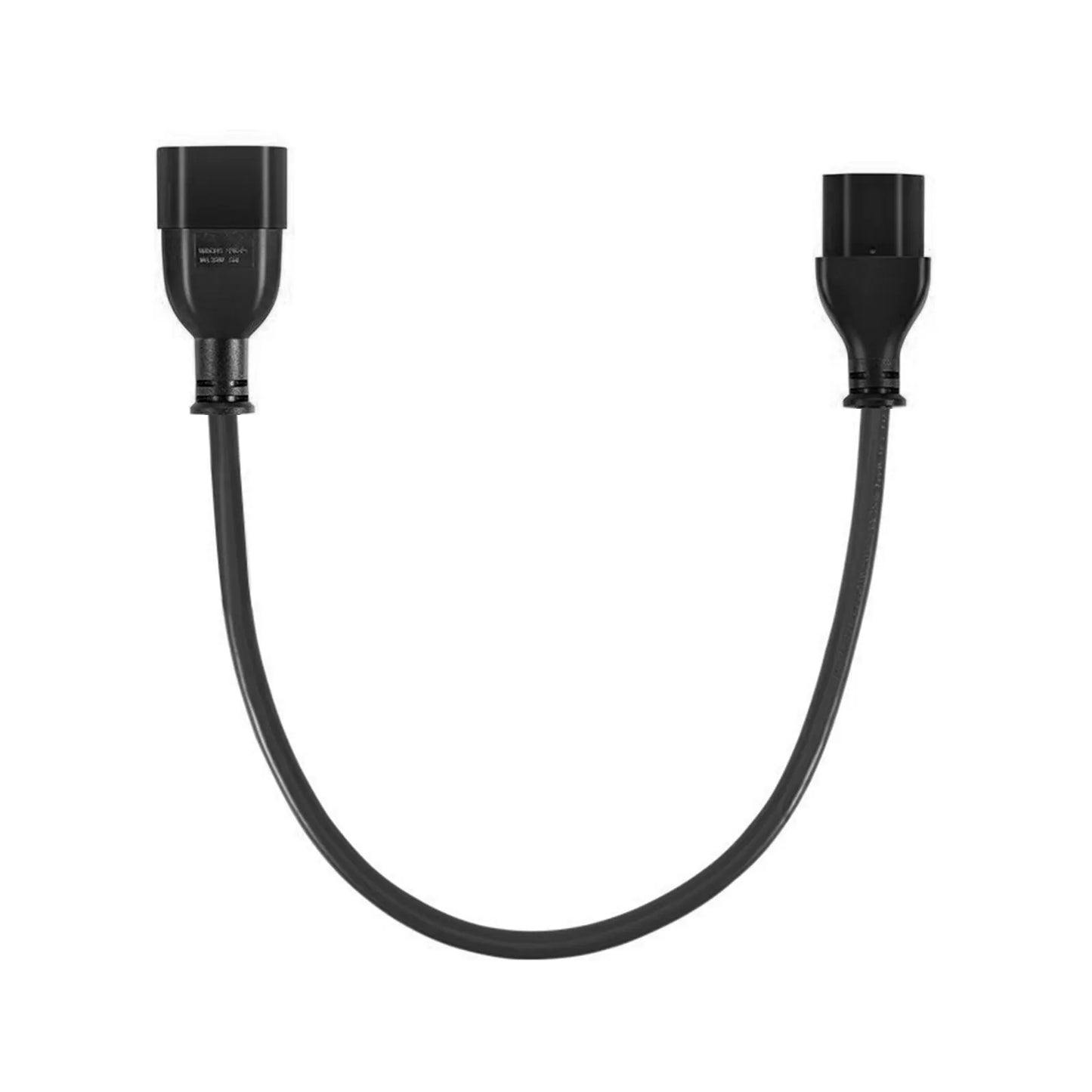 1ft (0.3m) IEC60320 C14 to IEC60320 C13 Heavy-Duty 14AWG 250V/15A Power Extension Cord, Black