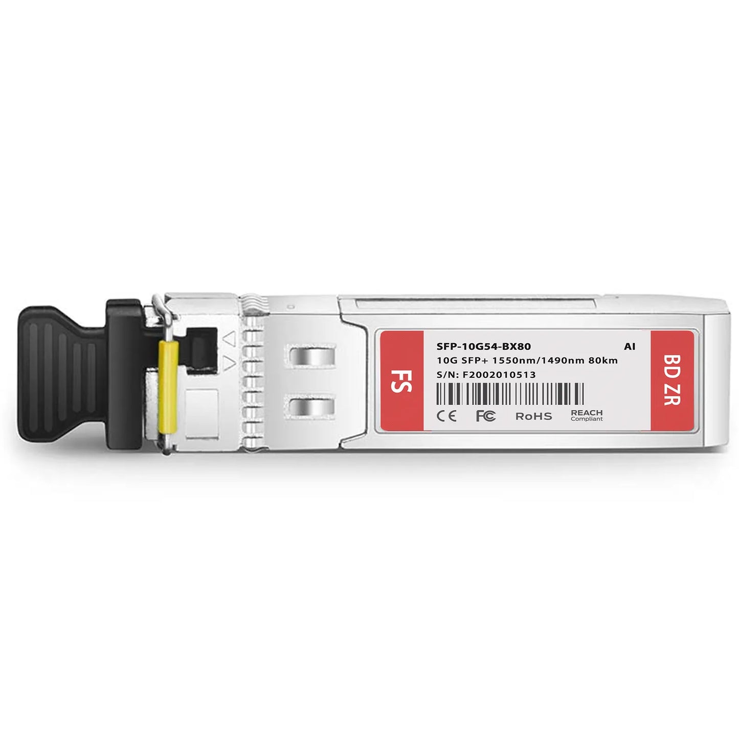 Arista Networks Compatible 10GBASE-BX80-D BiDi SFP+ 1550nm-TX/1490nm-RX 80km DOM Simplex LC/UPC SMF Optical Transceiver Module