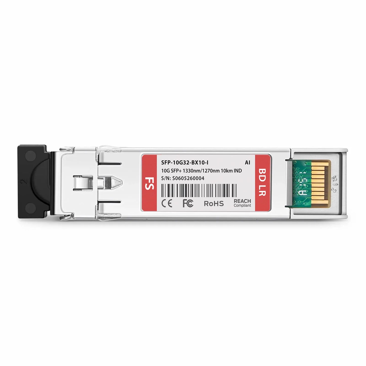 Arista Networks Compatible 10GBASE-BX10-D BiDi SFP+ 1330nm-TX/1270nm-RX 10km DOM Simplex LC/UPC SMF Optical Transceiver Module (Industrial)