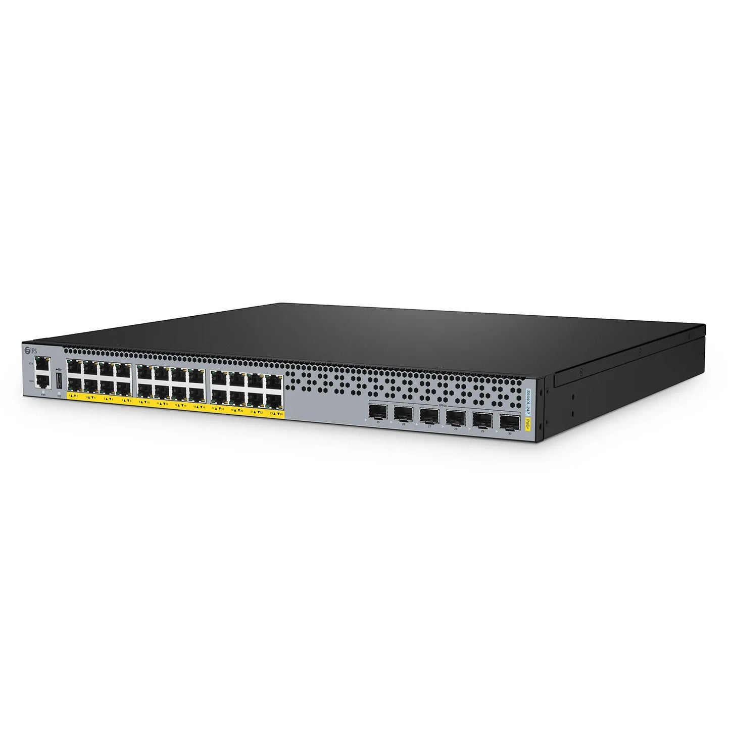 S5440L-24P, 24-Port Gigabit Ethernet L3 PoE+ Switch, 24 x PoE+ Ports @370W, with 6 x 25Gb SFP28 Uplinks, Support VXLAN & MLAG