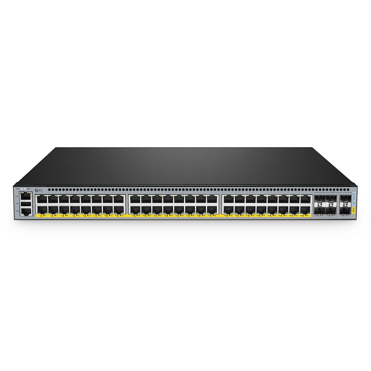 S5440L-48P, 48-Port Gigabit Ethernet L3 PoE+ Switch, 48 x PoE+ Ports @740W, with 6 x 25Gb SFP28 Uplinks, Support VXLAN & MLAG