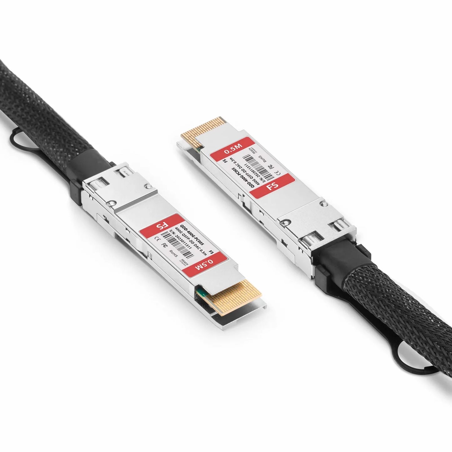 0.5m (2ft) 400G QSFP-DD 8 x 50G PAM4 Passive Direct Attach Copper Twinax Cable for FS Switches