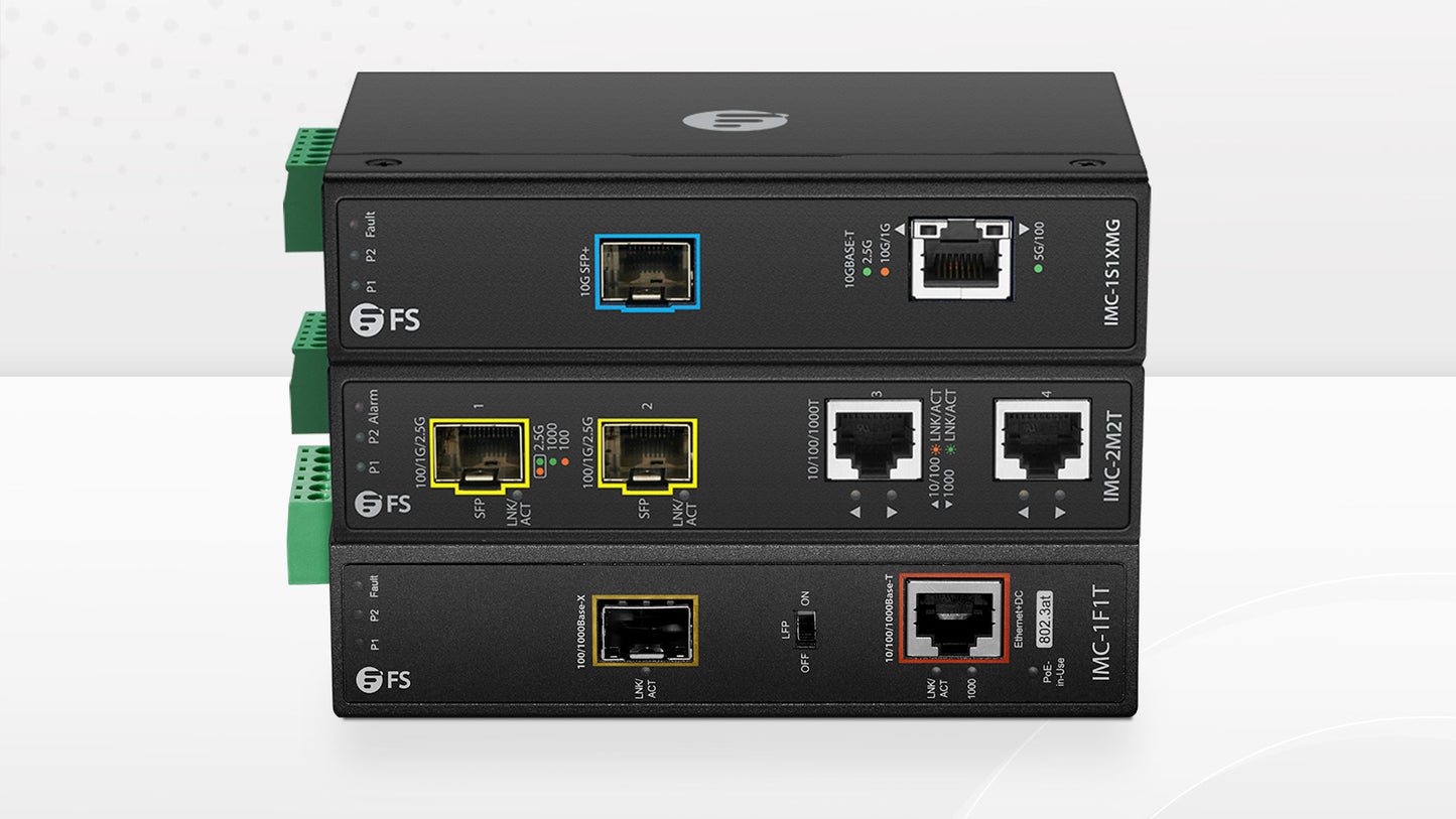 Industrial Unmanaged 2 x 10/100/1000Base-T RJ45 to 2 x 100/1000/2500Base-X SFP Gigabit Ethernet Media Converter