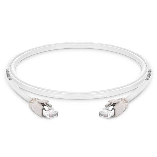 5ft (1.5m) Cat8 24AWG Snagless Shielded (S/FTP) PVC CM Ethernet Network Patch Cable, PoE++, 40G, 2GHz, Off-White