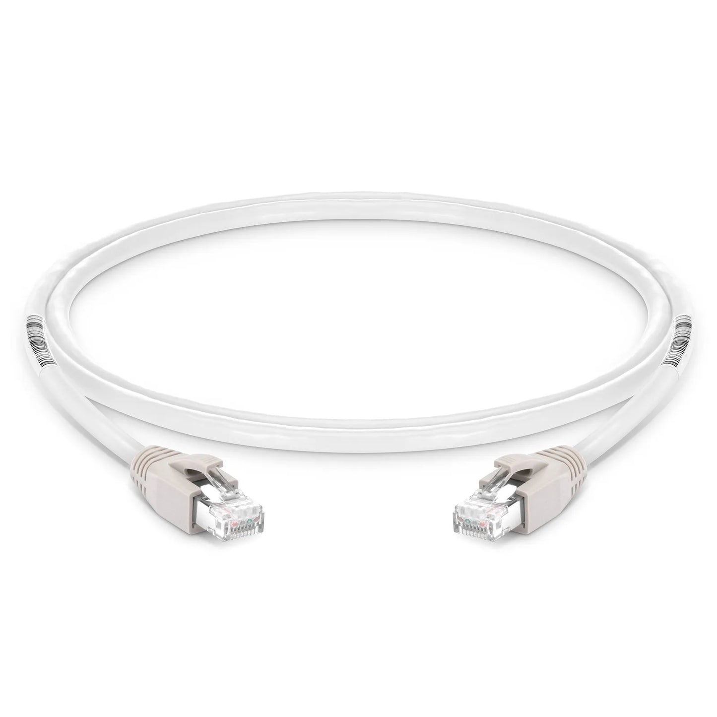 3ft (0.9m) Cat8 24AWG Snagless Shielded (S/FTP) PVC CM Ethernet Network Patch Cable, PoE++, 40G, 2GHz, Off-White