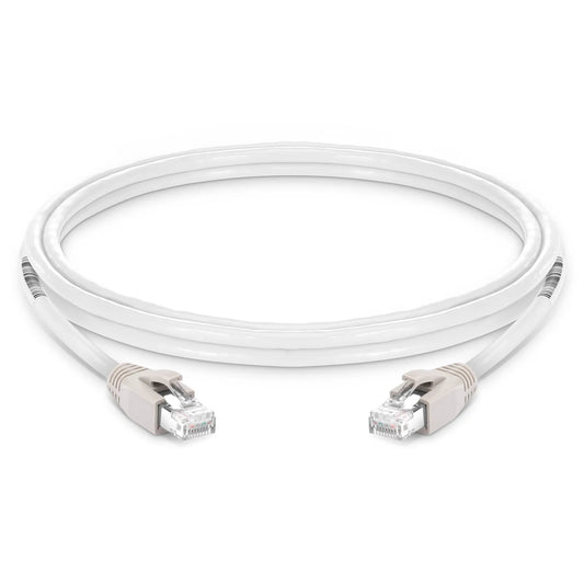 10ft (3m) Cat8 24AWG Snagless Shielded (S/FTP) PVC CM Ethernet Network Patch Cable, PoE++, 40G, 2GHz, Off-White