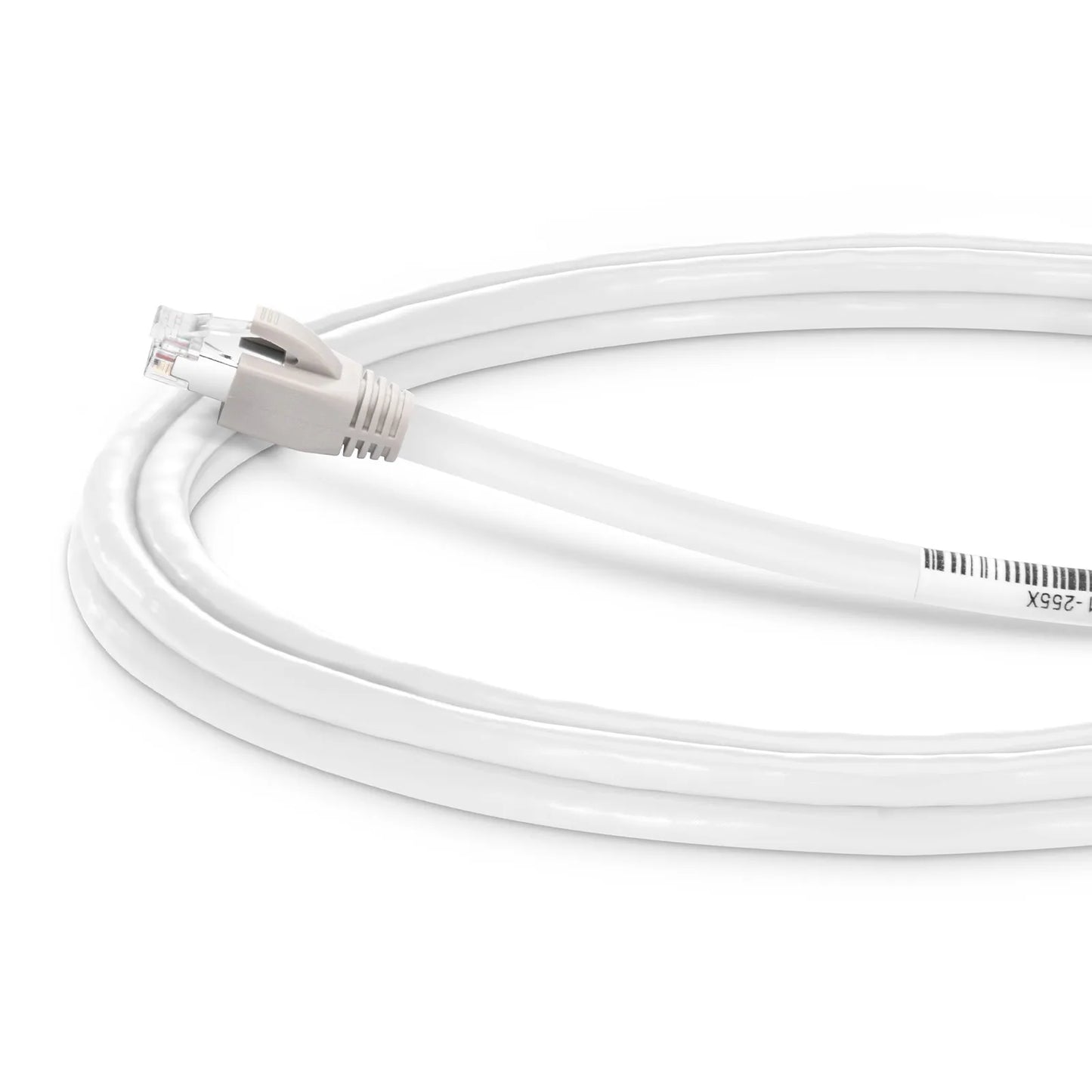 10ft (3m) Cat8 24AWG Snagless Shielded (S/FTP) PVC CM Ethernet Network Patch Cable, PoE++, 40G, 2GHz, Off-White