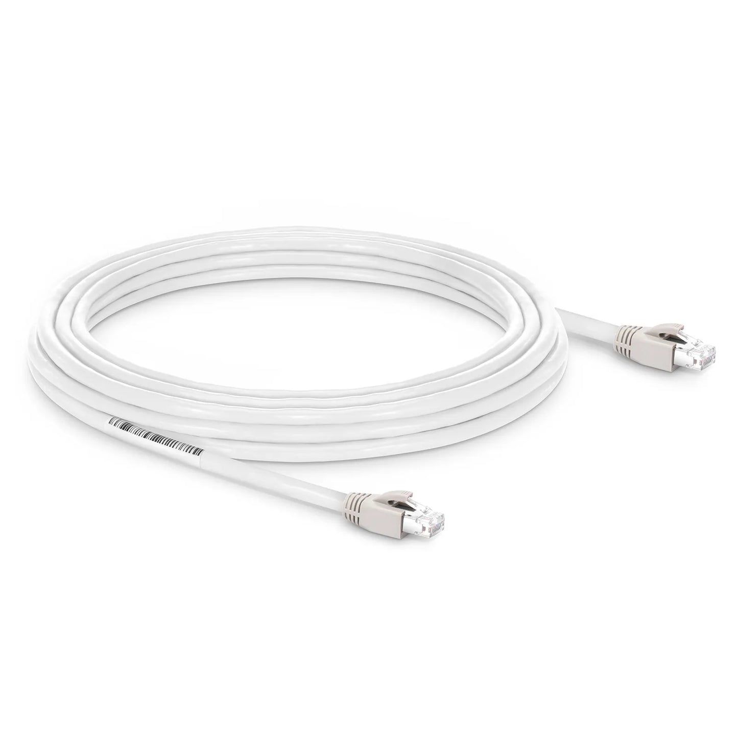 16ft (4.9m) Cat8 24AWG Snagless Shielded (S/FTP) PVC CM Ethernet Network Patch Cable, PoE++, 40G, 2GHz, Off-White