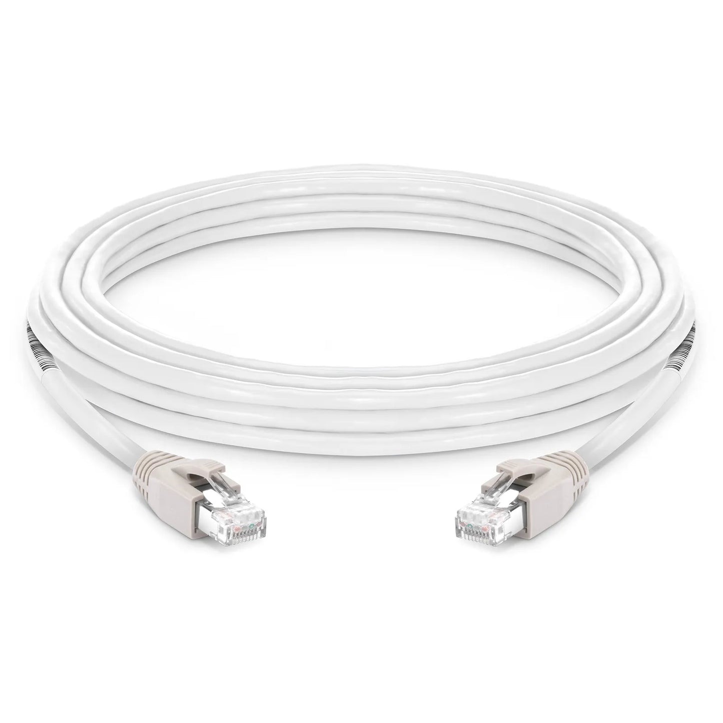 25ft (7.6m) Cat8 24AWG Snagless Shielded (S/FTP) PVC CM Ethernet Network Patch Cable, PoE++, 40G, 2GHz, Off-White