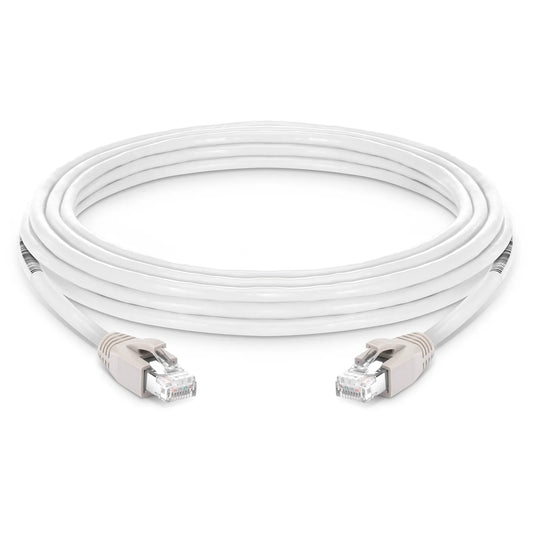 16ft (4.9m) Cat8 24AWG Snagless Shielded (S/FTP) PVC CM Ethernet Network Patch Cable, PoE++, 40G, 2GHz, Off-White