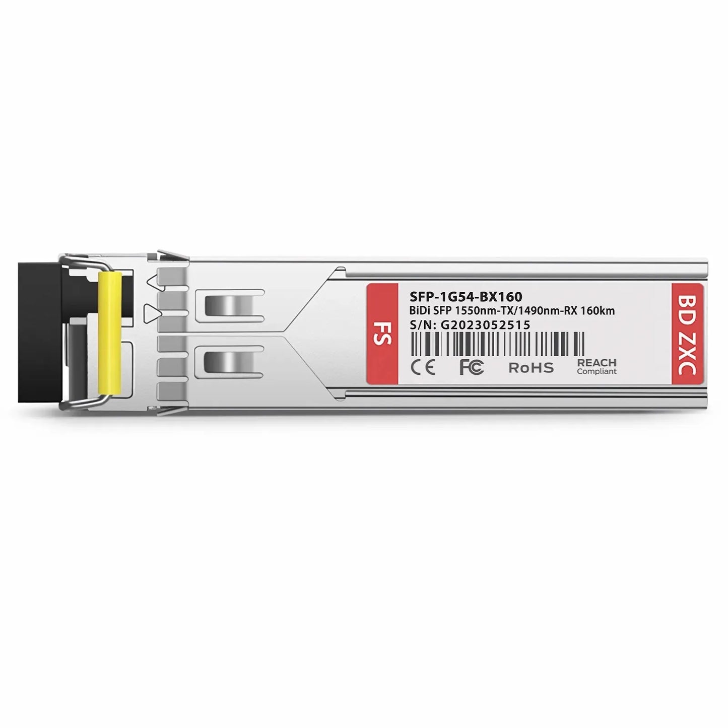 Cisco Compatible 1000BASE-BX-D SFP BiDi 1550nm-TX/1490nm-RX 160km DOM Simplex LC/UPC SMF Optical Transceiver Module