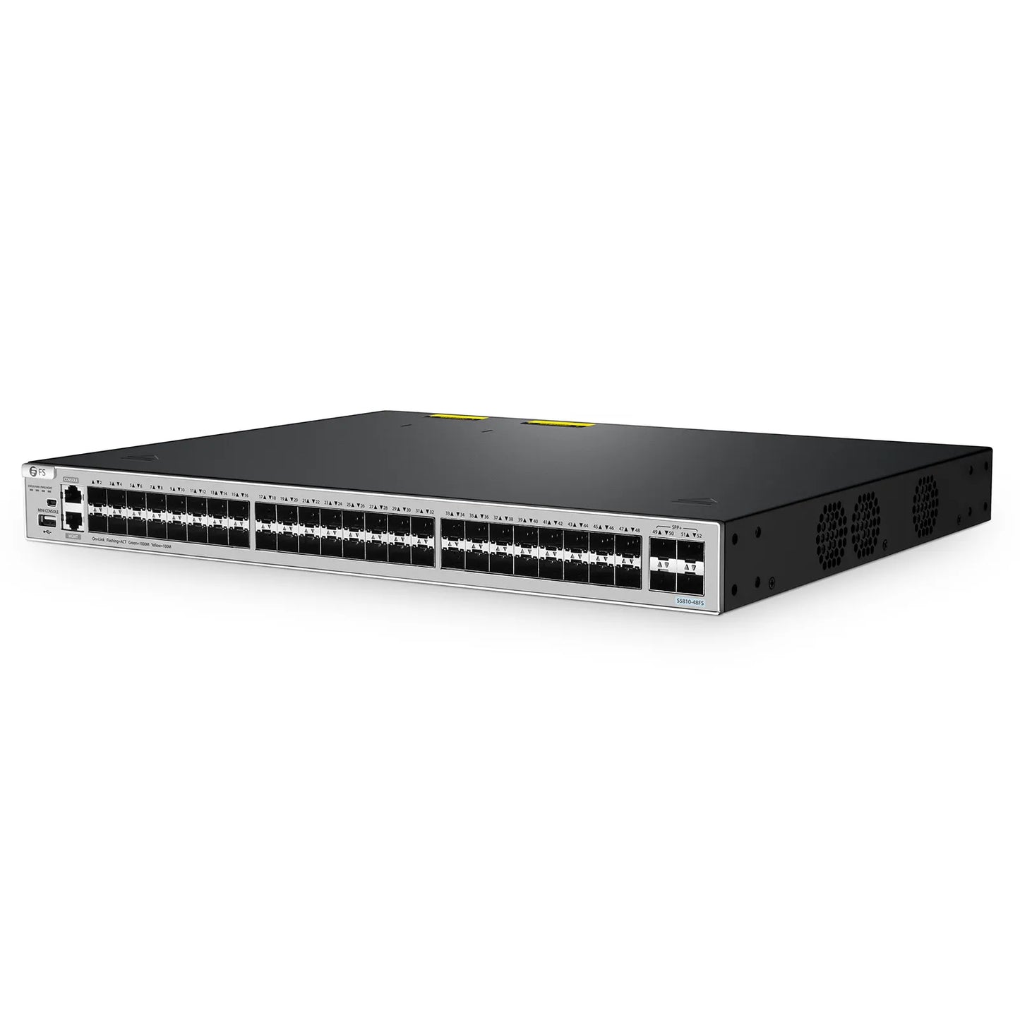 S5810-48FS, 48-Port Gigabit Ethernet L3 Switch, 48 x 1Gb SFP, with 4 x 10Gb SFP+ Uplinks, PicOS®, Support MLAG, Broadcom Chip