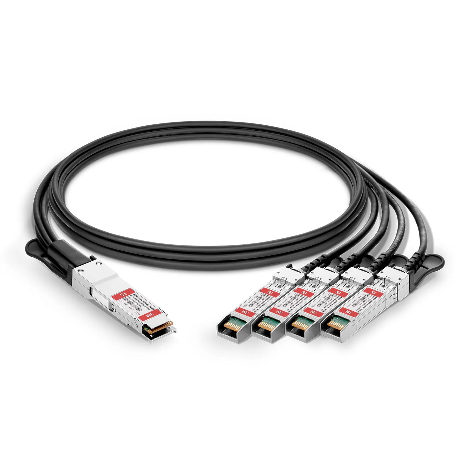 3m (10ft) NVIDIA/Mellanox MCP7H70-V003R26 Compatible 200G QSFP56 4 x 50G PAM4 to 4 x 50G SFP56 50G PAM4 Ethernet Passive Direct Attach Copper Breakout Cable