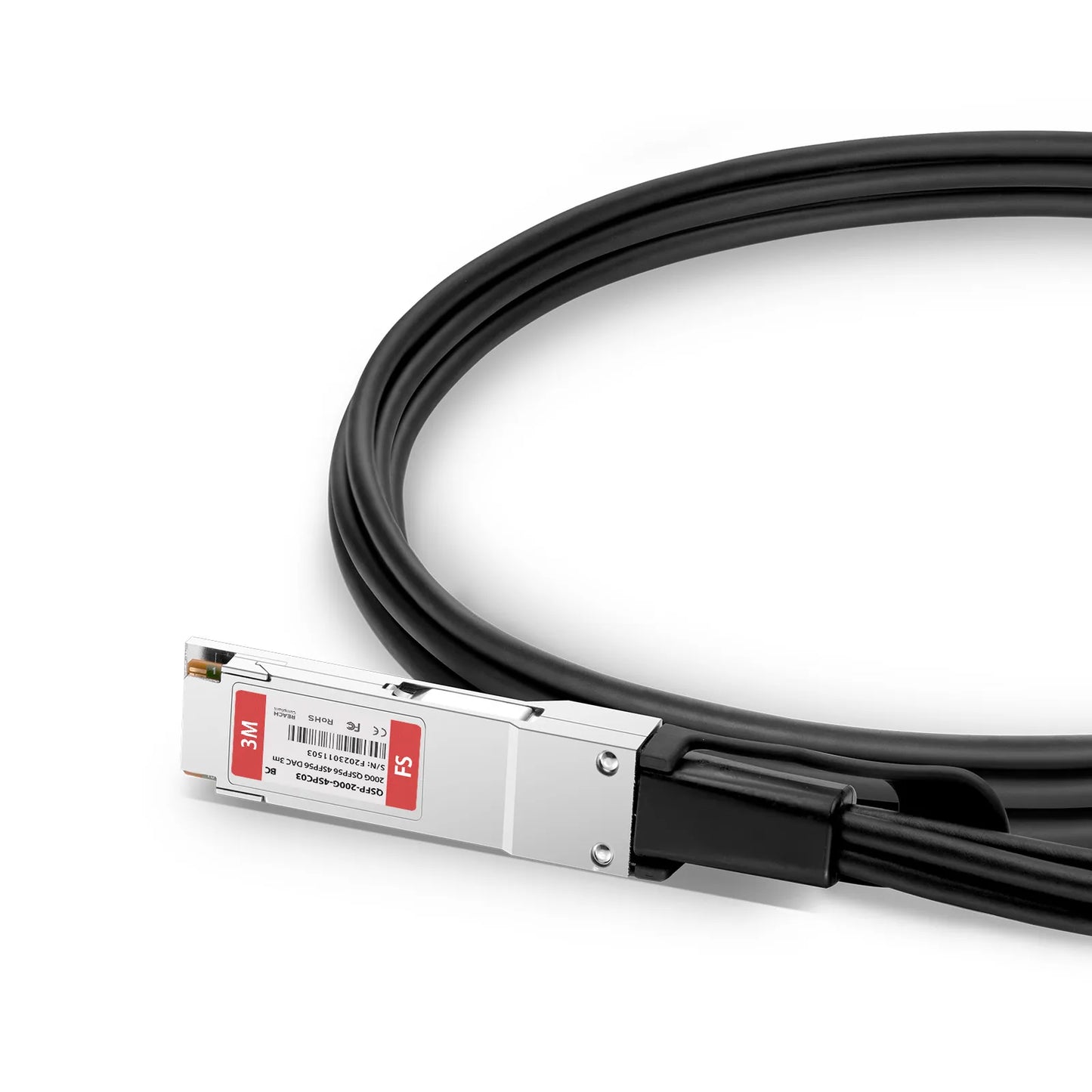 3m (10ft) Broadcom Compatible 200G QSFP56 4 x 50G PAM4 to 4 x 50G SFP56 50G PAM4 Passive Direct Attach Copper Breakout Cable