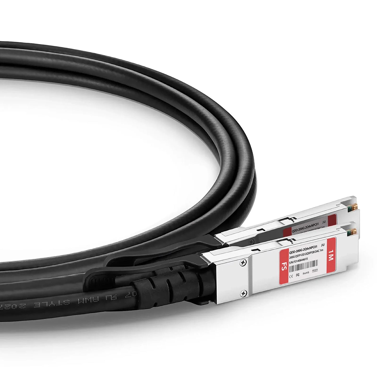 1m (3ft) Juniper Networks QDD-2X100G-1M Compatible 200G QSFP-DD 8 x 25G NRZ to 2 x 100G QSFP28 4 x 25G NRZ Passive Direct Attach Copper Breakout Cable