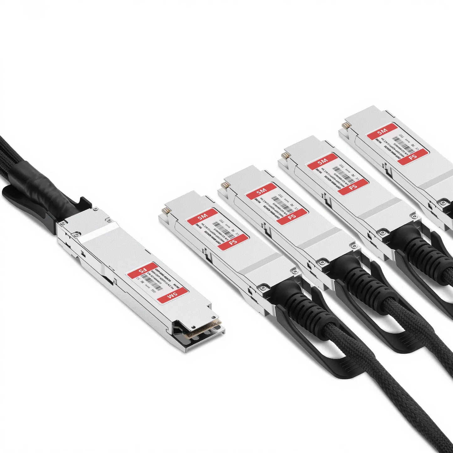5m (16ft) NVIDIA/Mellanox MCA7J75-N005 Compatible 800G Twin-port OSFP 8 x 100G PAM4 Finned Top to 4 x 200G QSFP112 2 x 100G PAM4 Ethernet Active Direct Attach Copper Breakout Cable