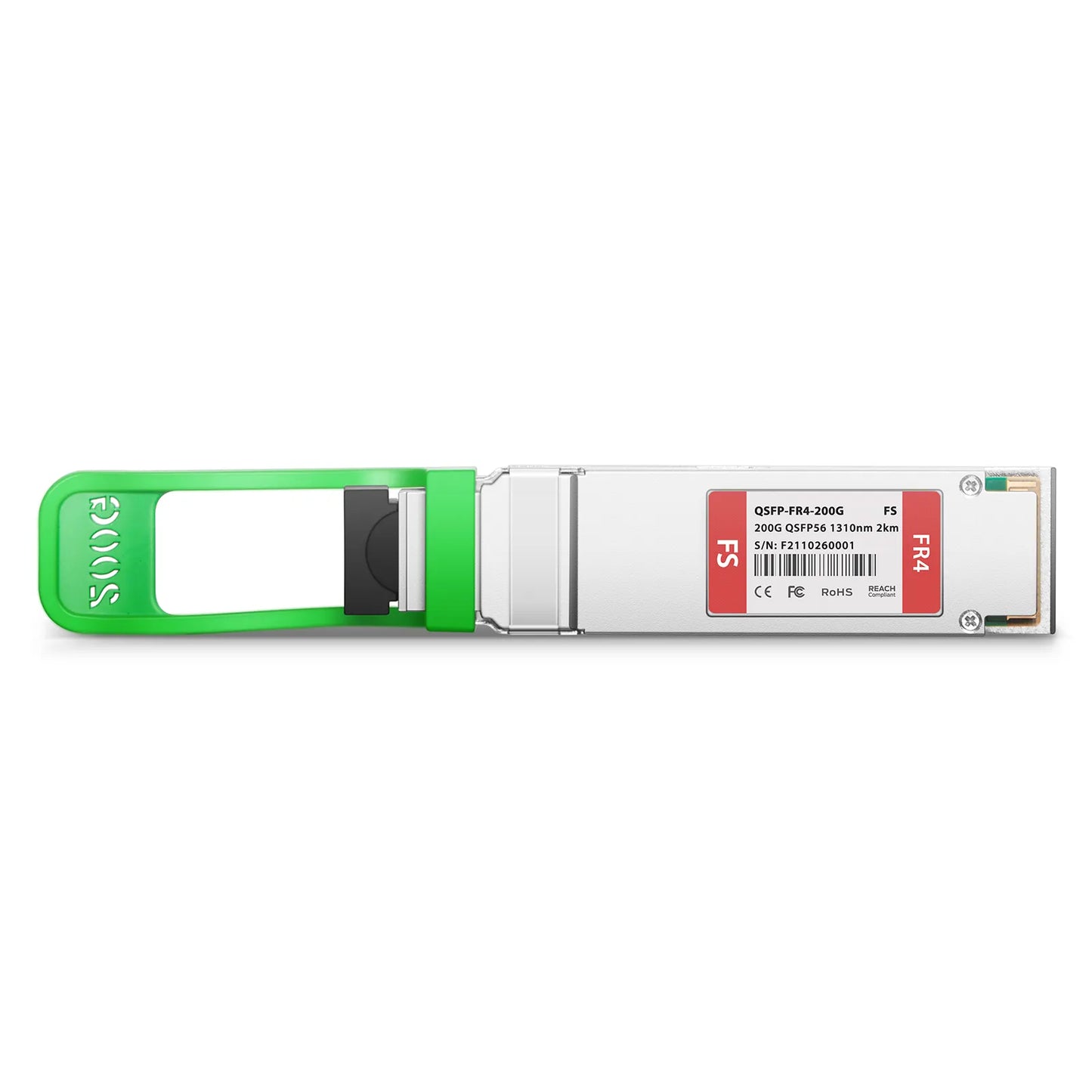 200GBASE-FR4 QSFP56 4 x 50G PAM4 1310nm 2km DOM Duplex LC SMF Optical Transceiver Module for FS Switches