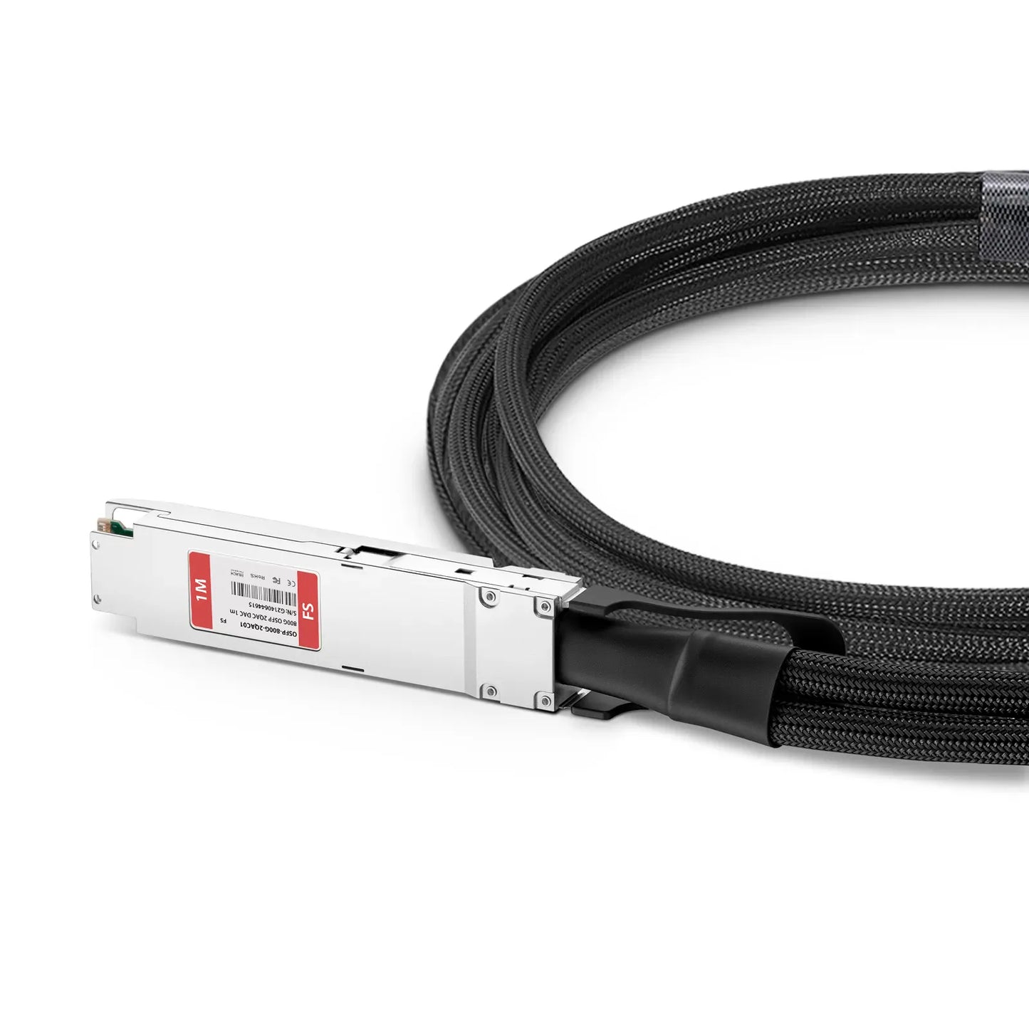 1m (3ft) 800G Twin-port OSFP 8 x 100G PAM4 Finned Top to 2 x 400G QSFP112 4 x 100G PAM4 Ethernet Active Direct Attach Copper Breakout Cable for FS Switches