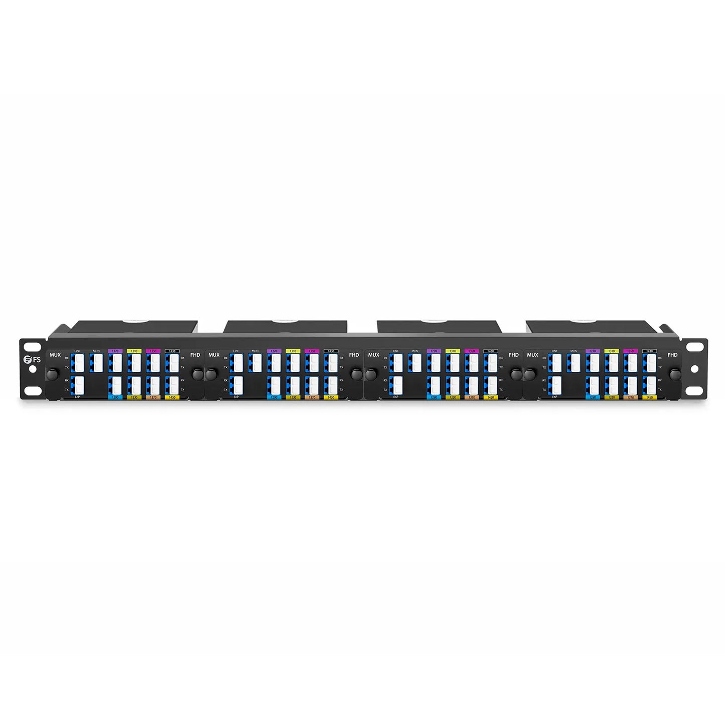 8 Channels CWDM Mux Demux, 1270-1450nm (Skip 1390, 1410nm), with Monitor and Expansion Port, 2.0dB Typical IL, LC/UPC, Dual Fiber, High Density, FHD™ Plug-in Module