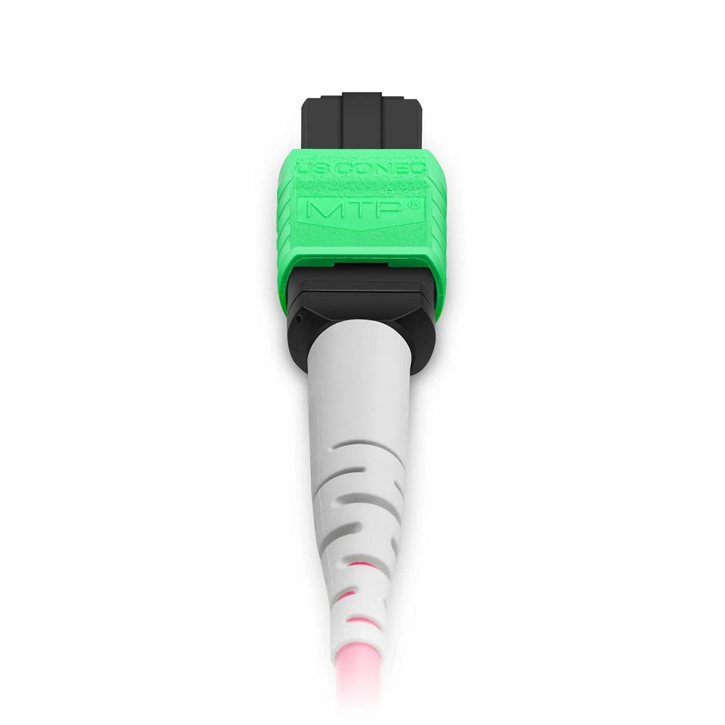 1m (3ft) MTP® Breakout Cable, MTP®-16 APC (Female) to 2 x MTP®-8 APC (Female), 16 Fibers, Multimode (OM4), Dual Rated (OFNR/LSZH), 0.35dB Max, Crossover, Magenta
