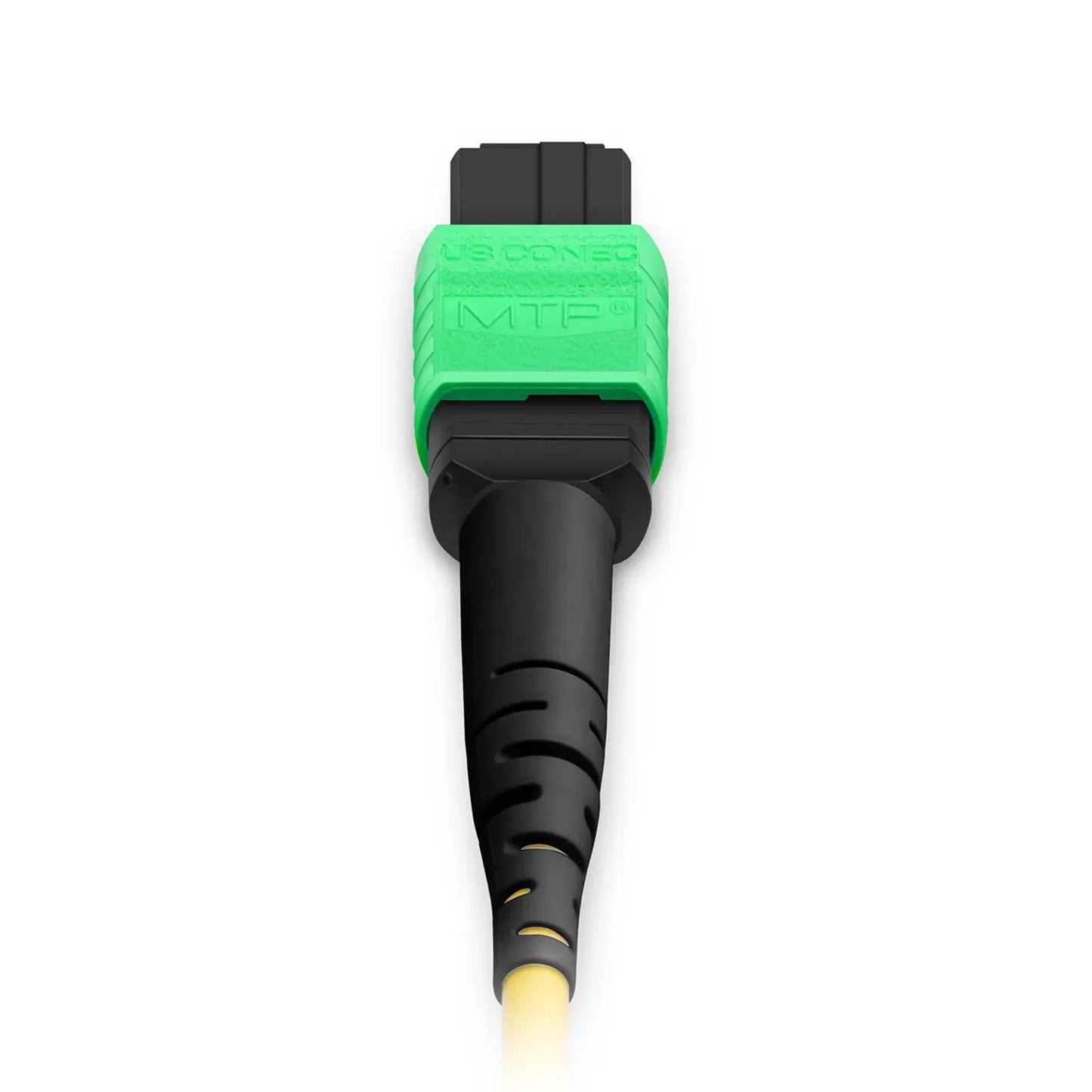 10m (33ft) MTP® Breakout Cable, MTP®-16 APC (Female) to 2 x MTP®-8 APC (Female), 16 Fibers, Single Mode (OS2), Plenum (OFNP), 0.35dB Max, Crossover, Yellow