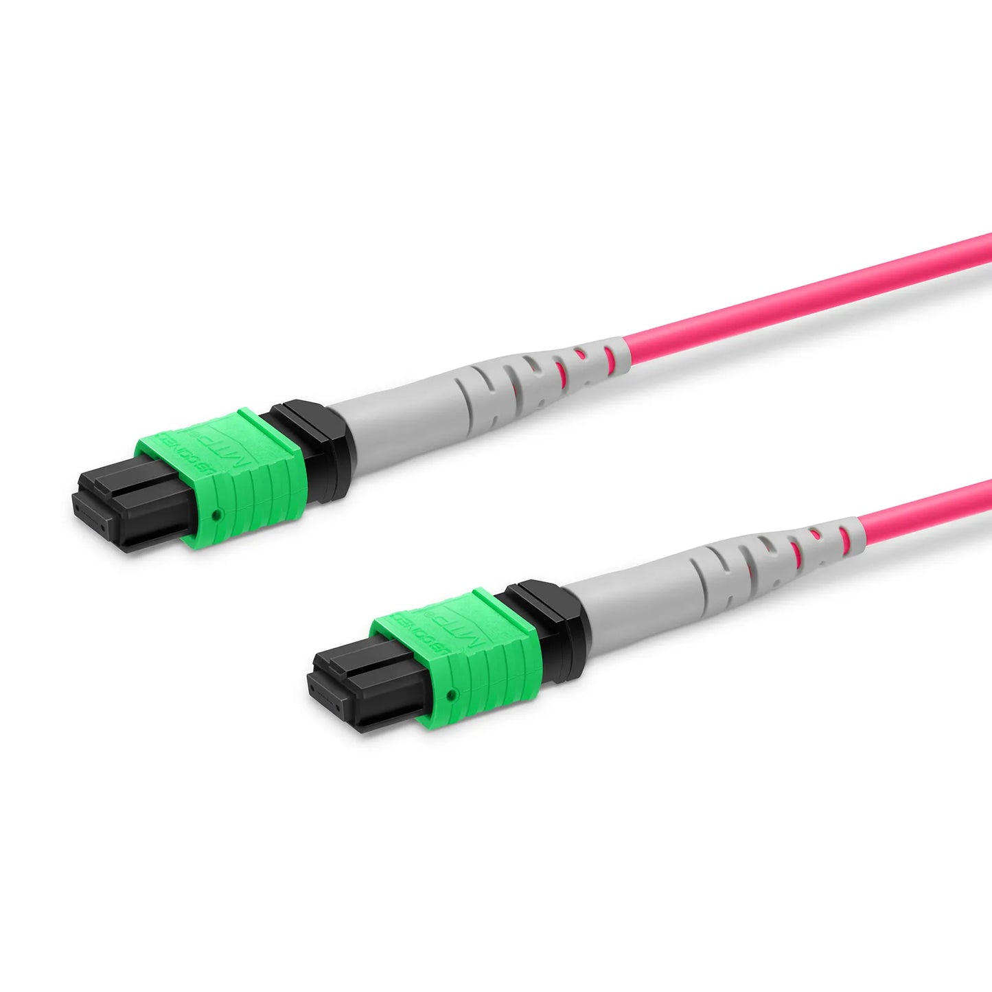 NVIDIA/Mellanox MFP7E20-N001 Compatible 1m (3ft) MTP® Breakout Cable, MTP®-12 APC (Female) to 2 x MTP®-4 APC (Female), 8 Fibers, Multimode (OM4), Dual Rated (OFNR/LSZH), 0.35dB Max, Type B, Magenta