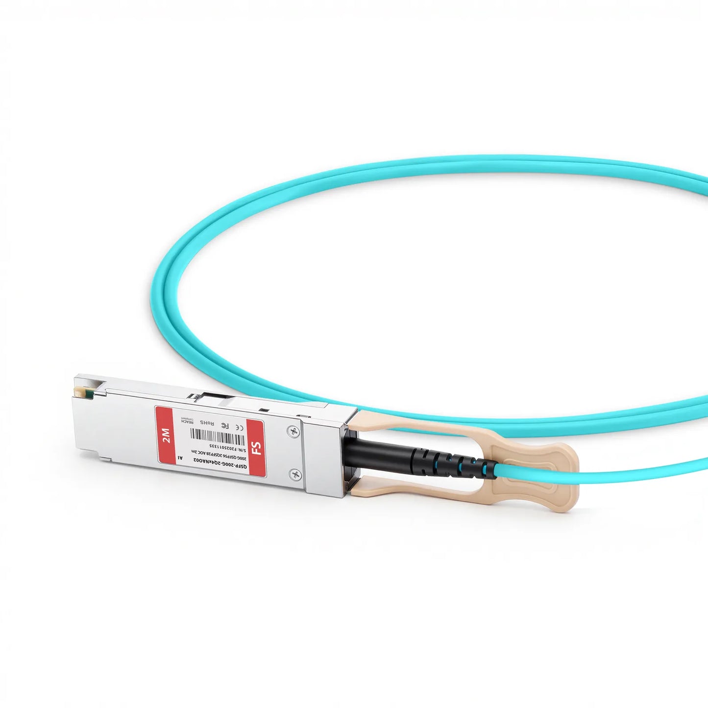 2m (7ft) Arista Networks Compatible 200G QSFP56 4 x 50G PAM4 to 2 x 100G QSFP28 4 x 25G NRZ Active Optical Breakout Cable