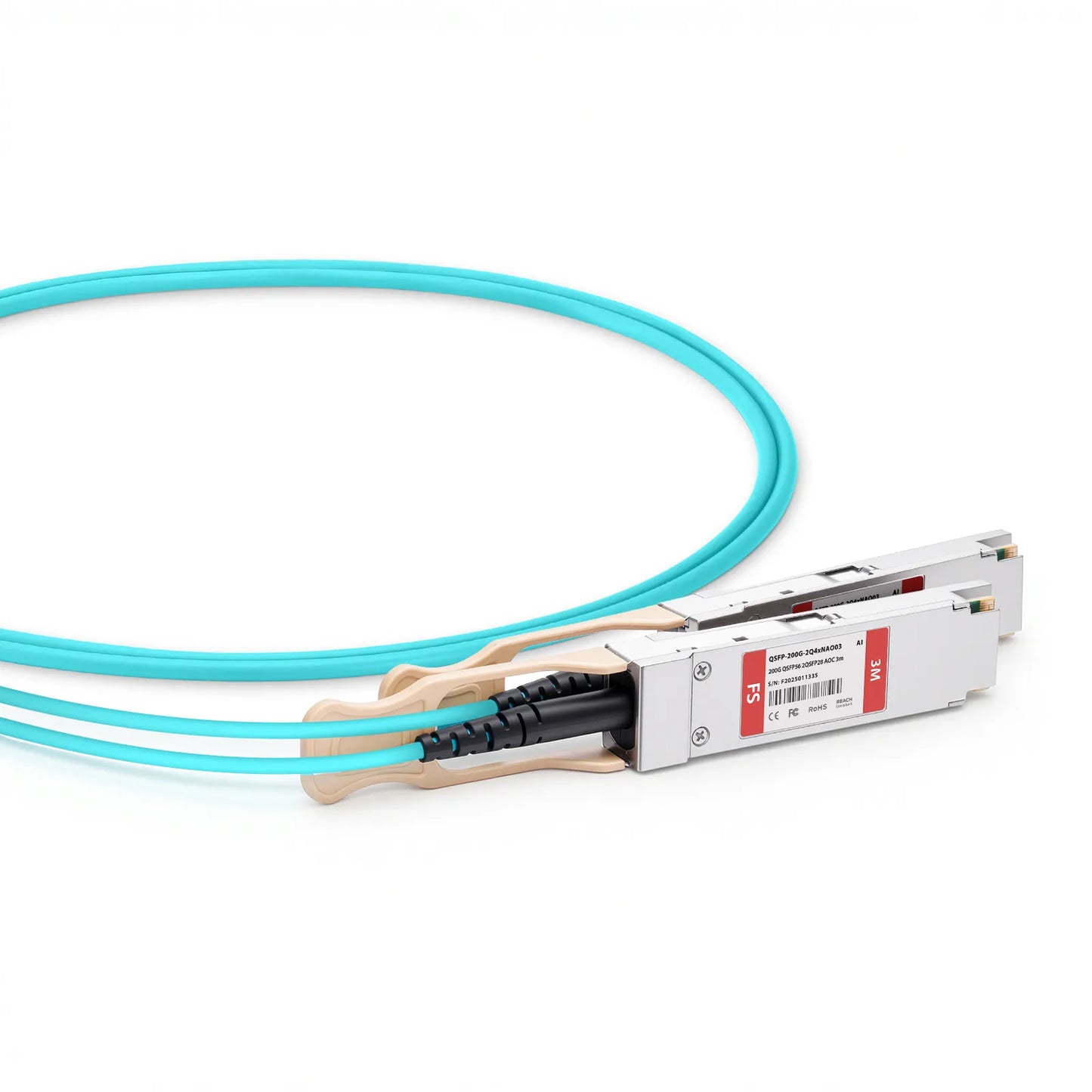 3m (10ft) Arista Networks Compatible 200G QSFP56 4 x 50G PAM4 to 2 x 100G QSFP28 4 x 25G NRZ Active Optical Breakout Cable