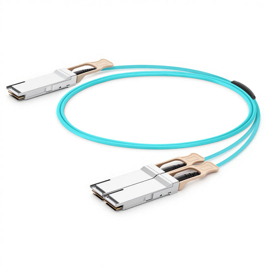 5m (16ft) Arista Networks Compatible 200G QSFP56 4 x 50G PAM4 to 2 x 100G QSFP28 4 x 25G NRZ Active Optical Breakout Cable