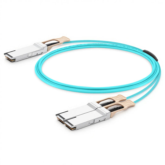 10m (33ft) 200G QSFP56 4 x 50G PAM4 to 2 x 100G QSFP28 4 x 25G NRZ Active Breakout Optical Cable for FS Switches