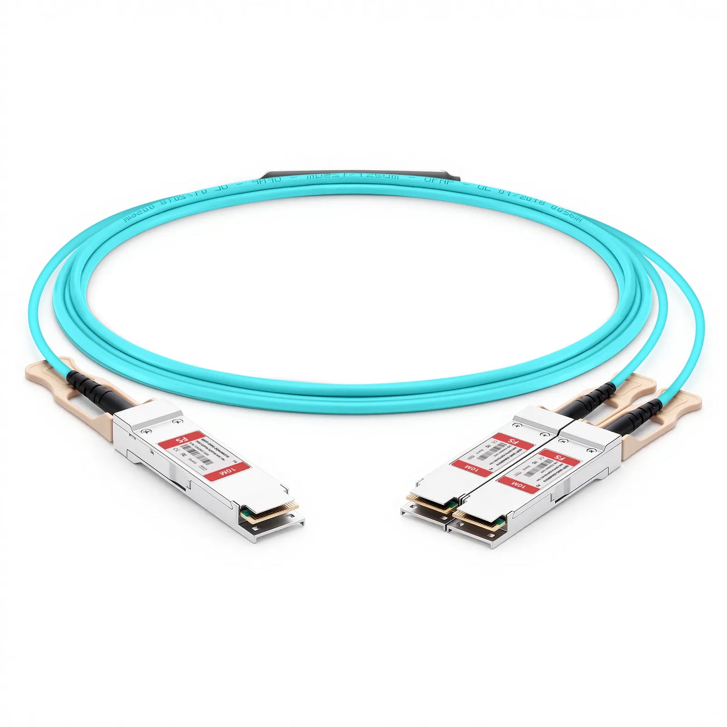 10m (33ft) 200G QSFP56 4 x 50G PAM4 to 2 x 100G QSFP28 4 x 25G NRZ Active Breakout Optical Cable for FS Switches