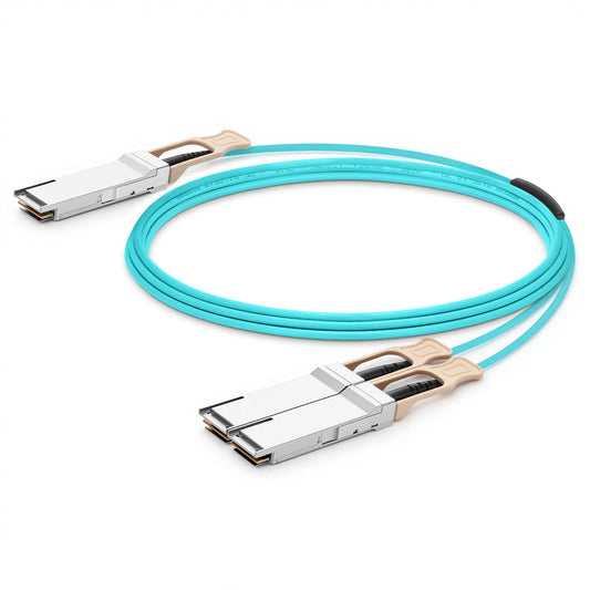 15m (49ft) Arista Networks Compatible 200G QSFP56 4 x 50G PAM4 to 2 x 100G QSFP28 4 x 25G NRZ Active Optical Breakout Cable